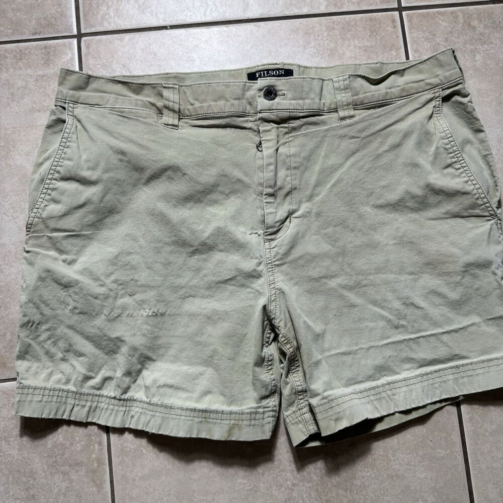 Filson Chino Shorts Mens 40 Khaki Brown Casual Cotton Spandex Outdoor Workwear